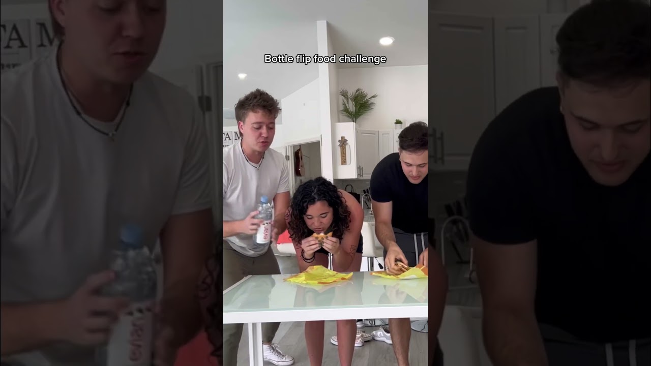 Челлендж с переворачиванием бутылок 🤣 #шорты @meghanandjack