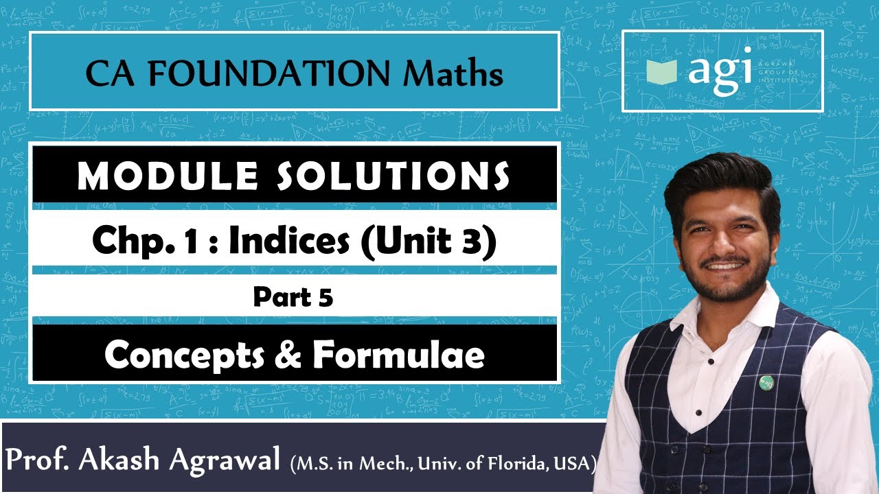 CA Foundation | Business Mathematics | Laws of Indices | Concepts & Formulae | ICAI Study Material