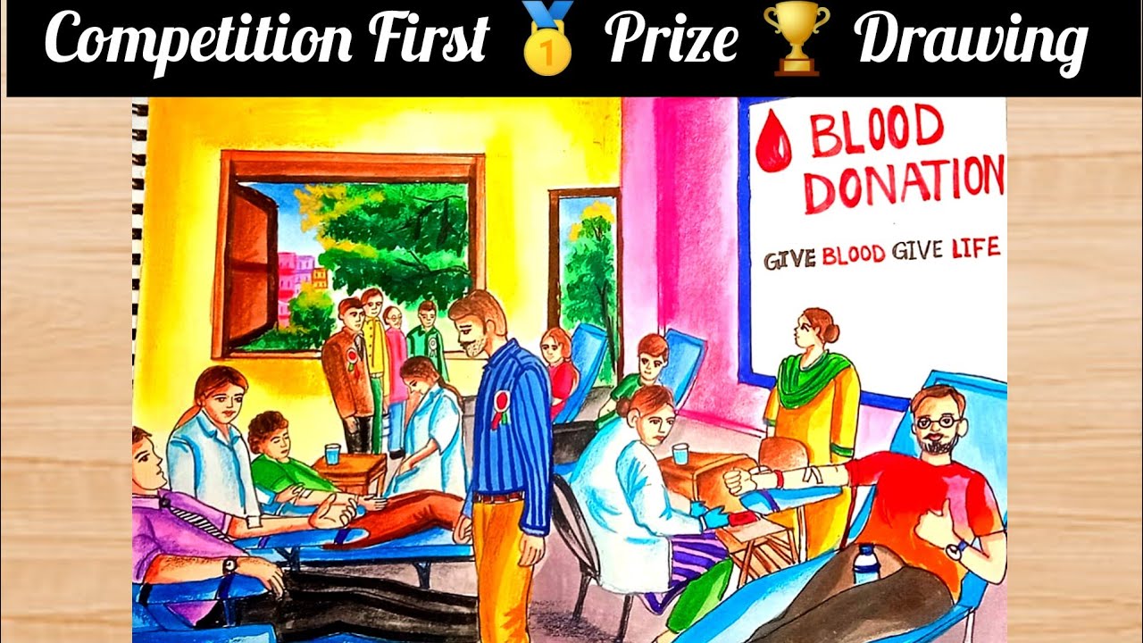 HOW TO COLOR|BLOOD DONATION CAMP DRAWING|STEP BY STEP #drawing #drawingtutorial#coloring