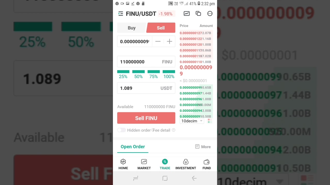 Finu Coin Sell Process !