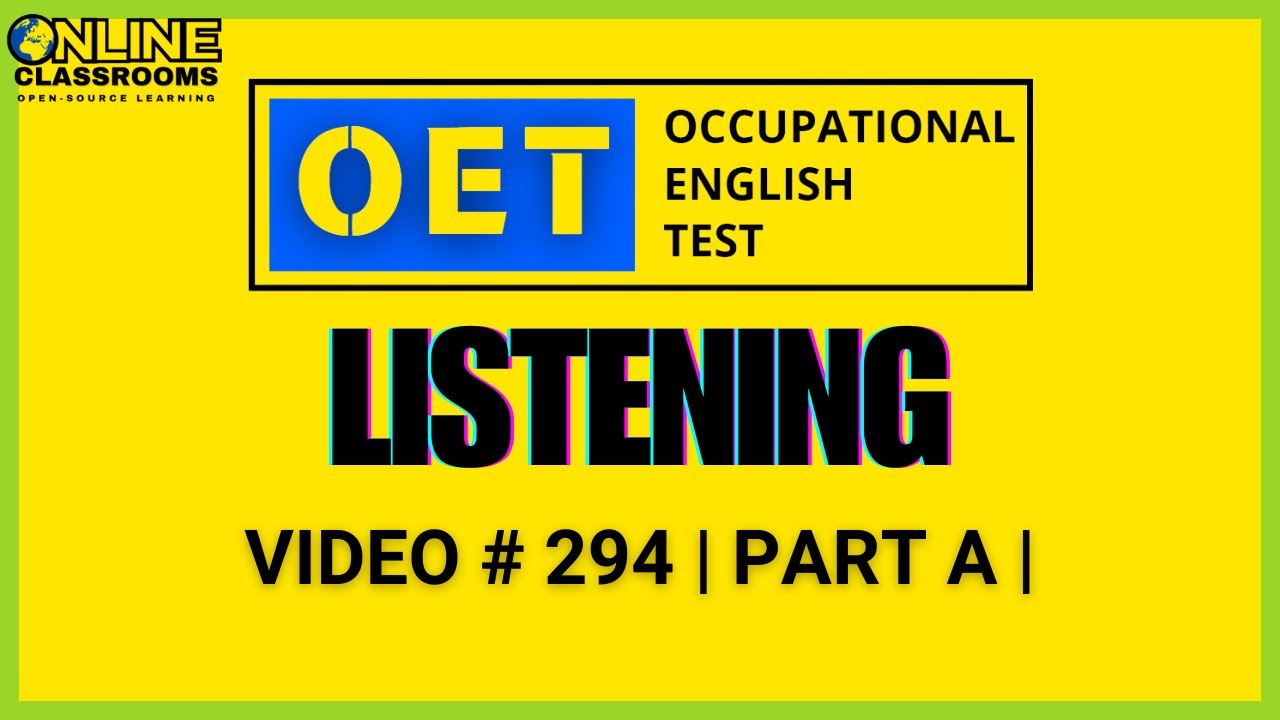 OET Listening Test | PART A | Laura Mitchell | OET 2.0 Online Classroom 🎧✨