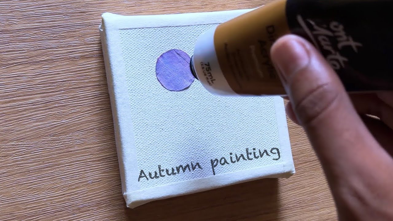 Autumn Moonlight acrylic painting / Acrylic painting tutorial for beginners 