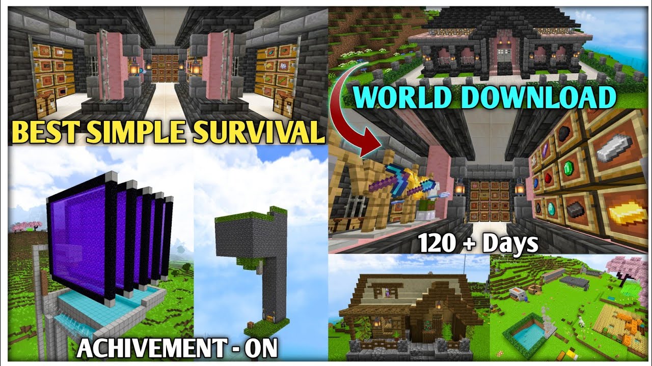 Best Survival World For Minecraft Pocket Edition 1.21 || Best Survival World Download Link
