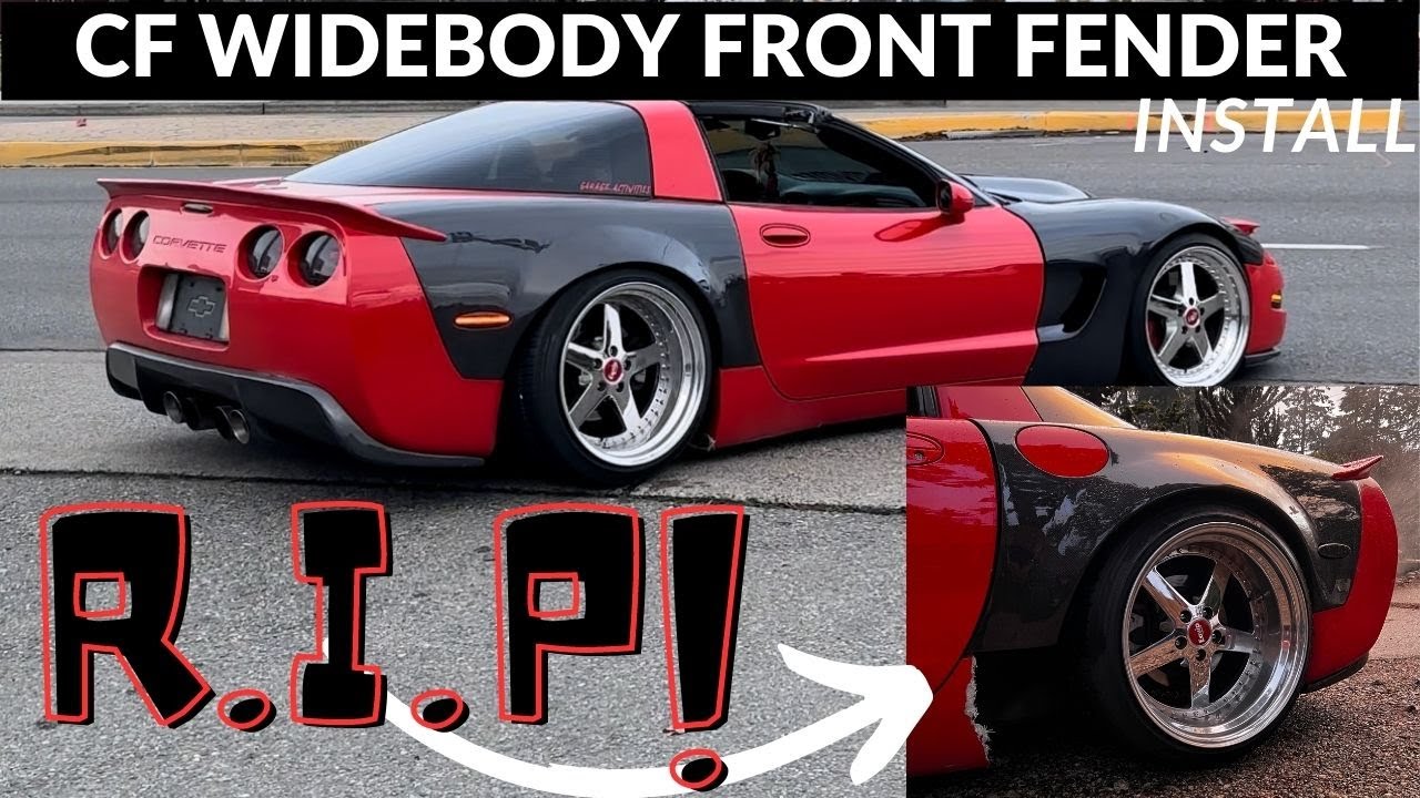 Corvette Creationz Carbon Fiber FRONT Widebody install | 4K