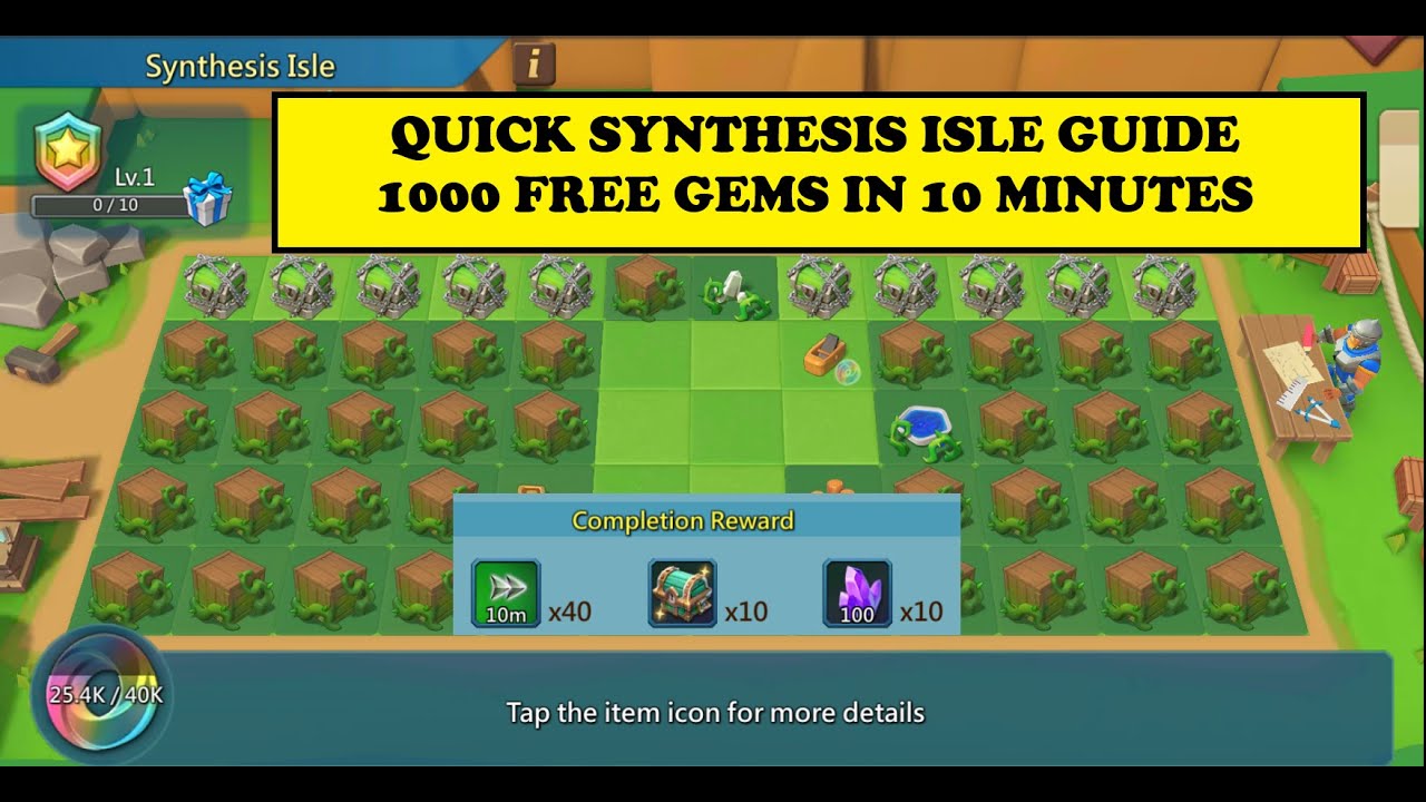 Lords Mobile — РУКОВОДСТВО ПО РАННЕЙ ИГРЕ SYNTHESIS ISLE — 1000 бесплатных самоцветов за 10 минут