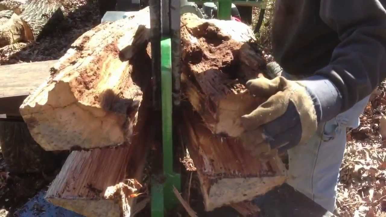 Huge Homemade Wood Splitter with Auto-Cycle in Action