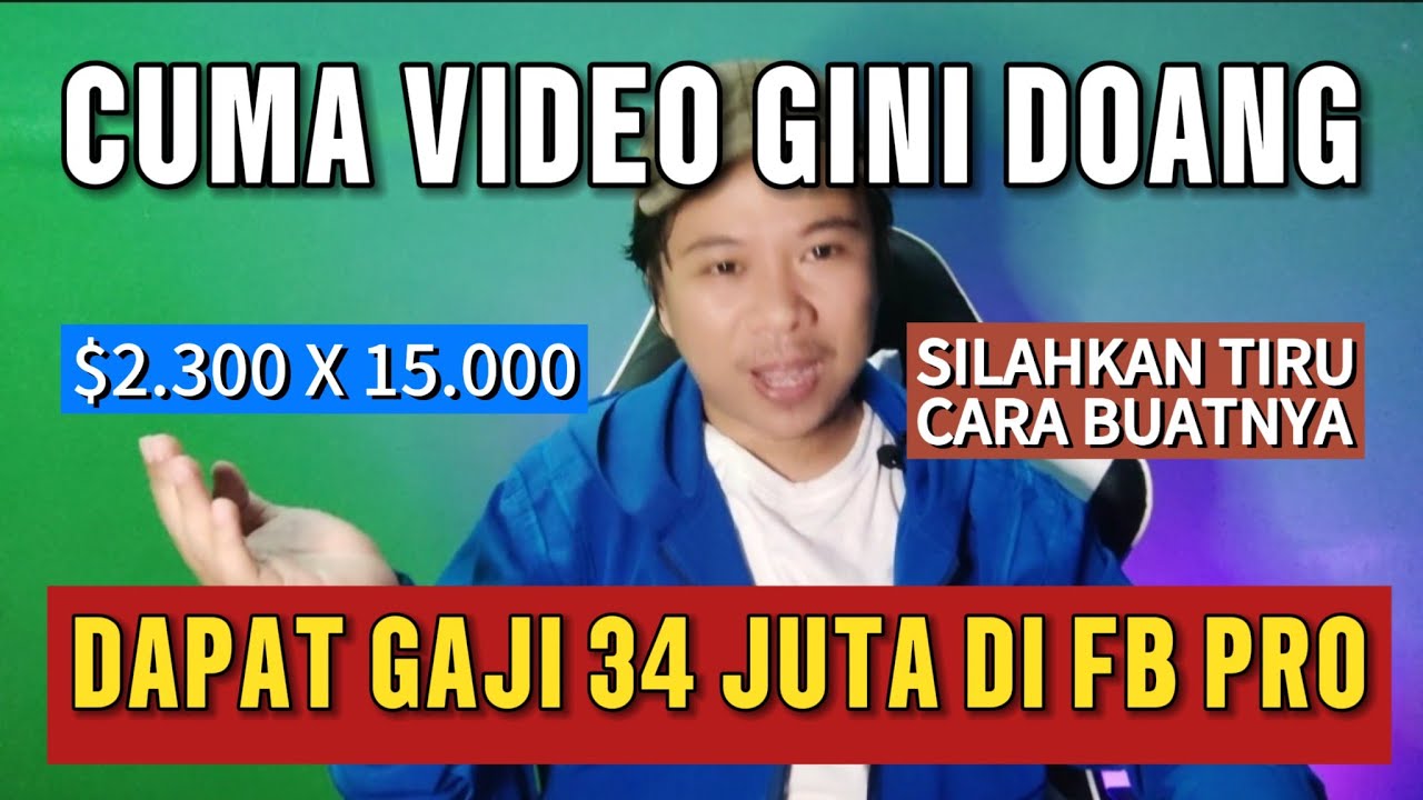GAJI FACEBOOK PRO 34 JUTA DENGAN IDE KONTEN SEPERTI INI‼️TANPA WAJAH, TANPA NGOMONG☑️ BISA MONETI