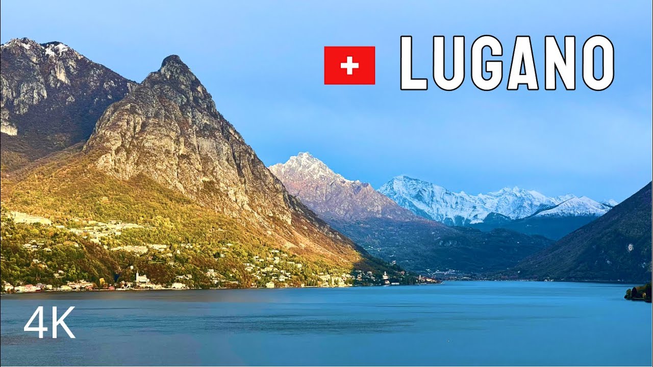 Scenic drive in Lugano, Breathtaking views! Switzerland 4K.