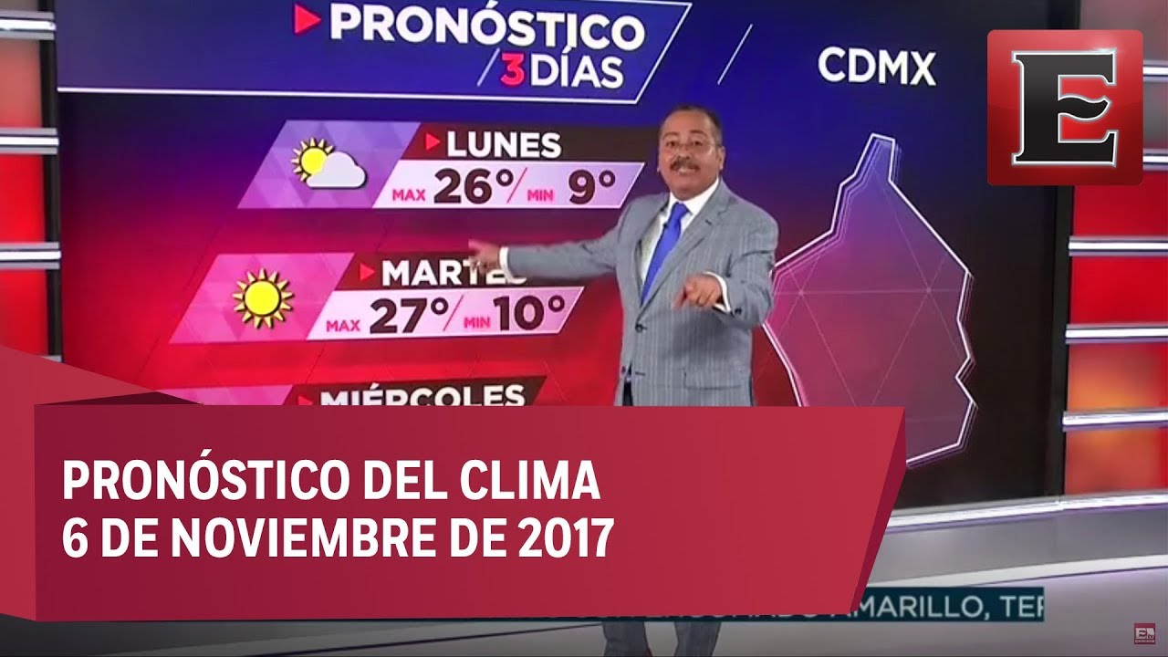 Clima para hoy 6 de noviembre de 2017