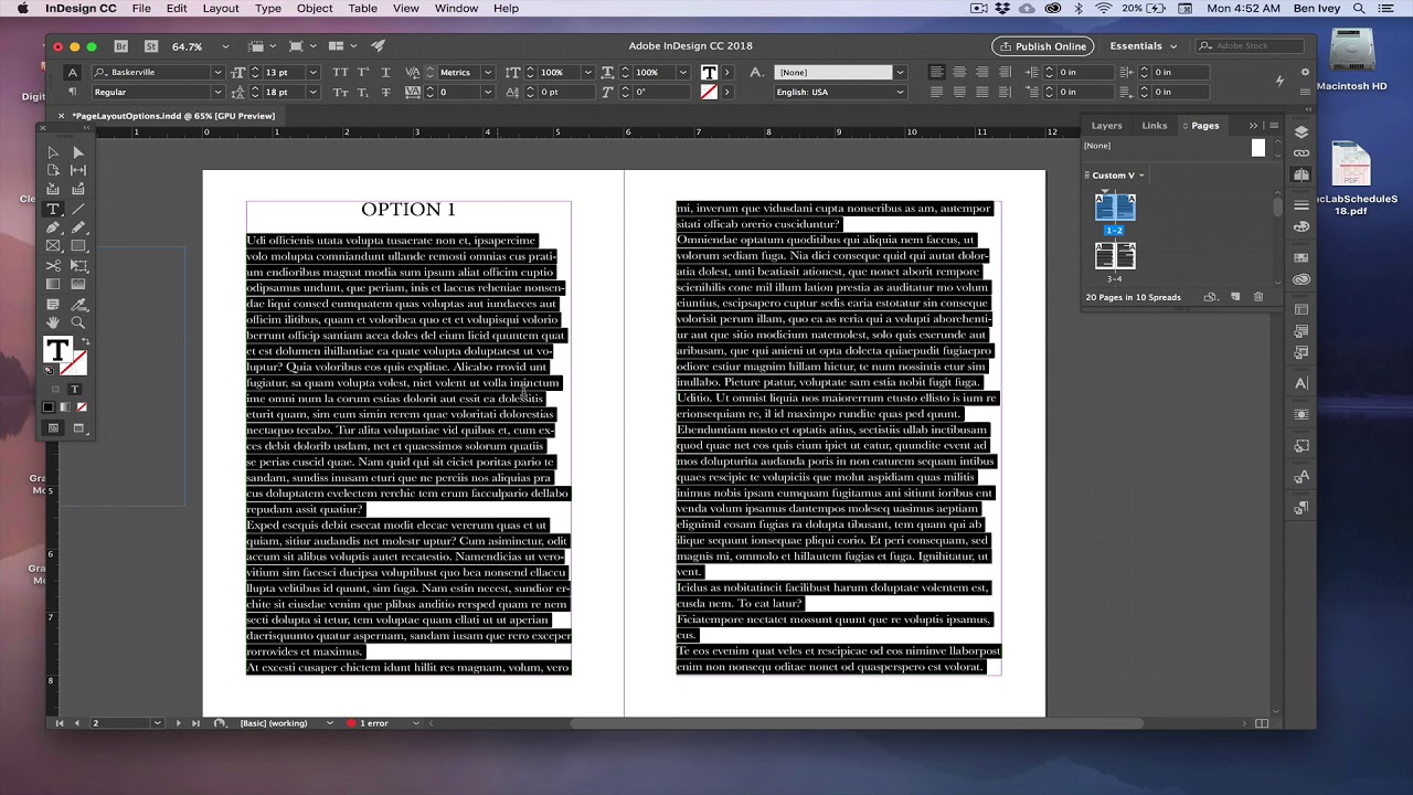ART 316 - Page Layout Options Exercise