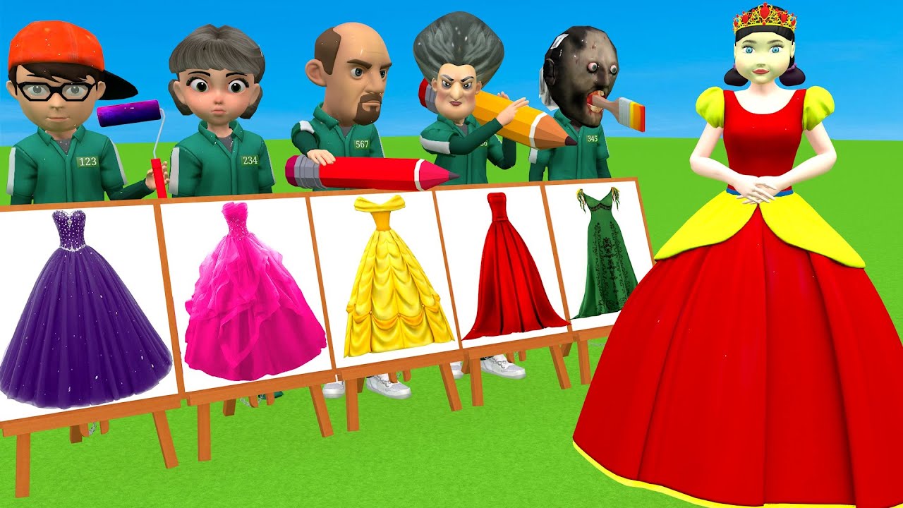 Scary Teacher 3D vs Squid Game Help Squid Doll Change Princess Dress vs Dressing Room 5 Challenger