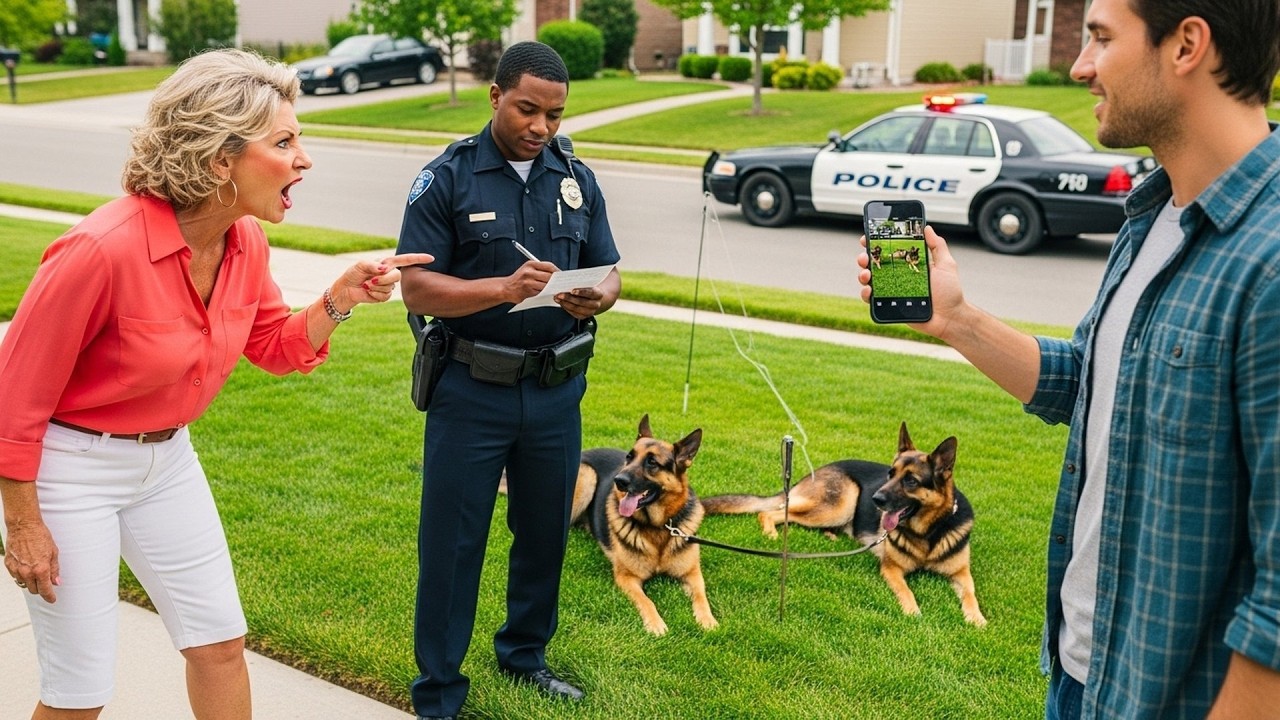 HOA Karen Called Police Saying My Dogs Were Loose, Officer Found Them Leashed and Cited Her