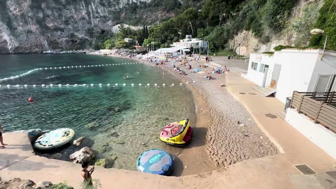 #France 🇫🇷 #CotedAzur Cap-d’Ail | Mala Beach 🏖️ | walking on the beach 🏖️.
