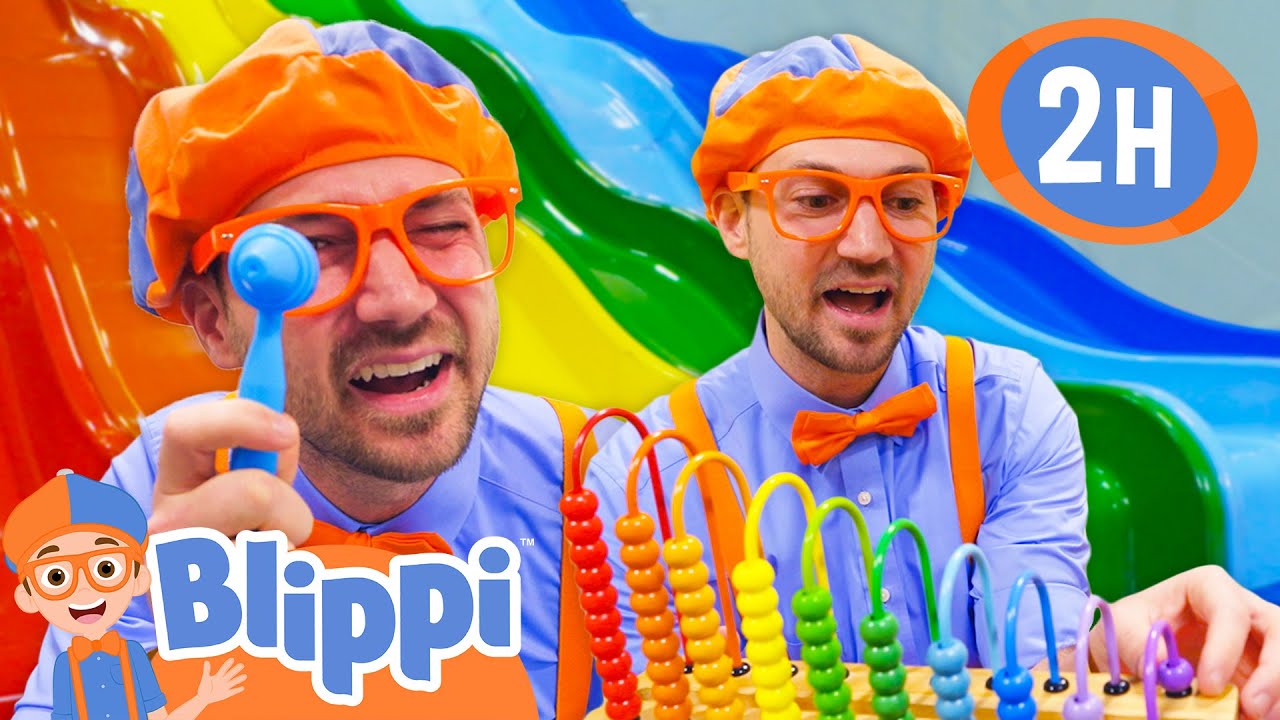 Blippi Down the Colorful Rainbow Slide! | BEST OF BLIPPI TOYS | Educational Videos for Kids