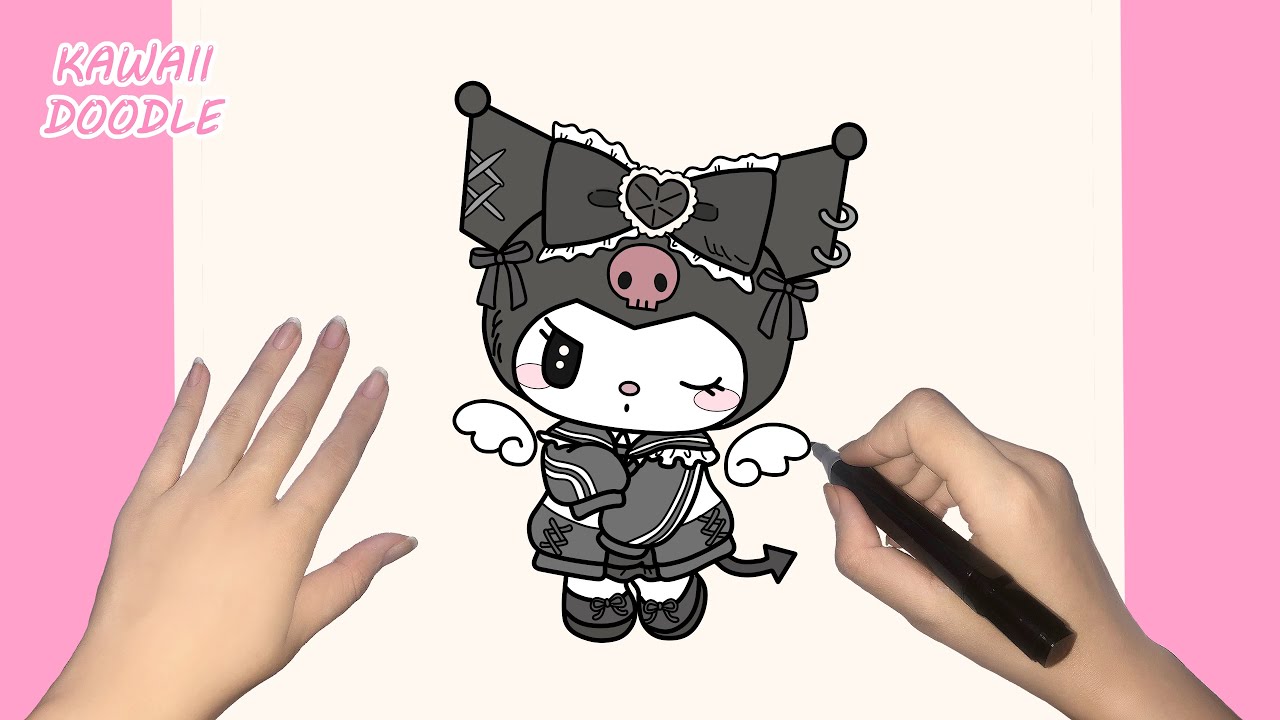 🌸HOW TO DRAW CUTE KUROMI 🖤~ STEP BY STEP ~ KAWAII DOODLE