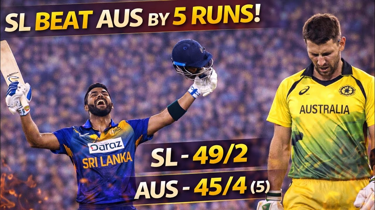 Srilanka vs Australia 5 over last over thriller match / Hindi commentary  / #progamer_9026 #cricket 