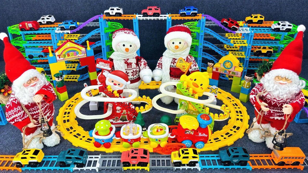 18 minutes of satisfying Santa Train Track Toy Combo  toy ASMR | Toy
