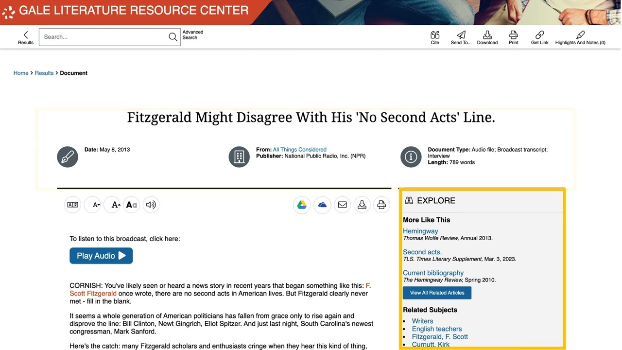 How to Use Literature Resource Center