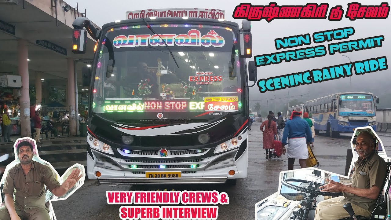 🚍🌈 ரெயின்போ மோட்டார் சர்விஸ் 🌈🚍|🚀வானவில் Non Stop Express🚀 |கிருஷ்ணகிரி 🔁 சேலம் | Travel with RasnA