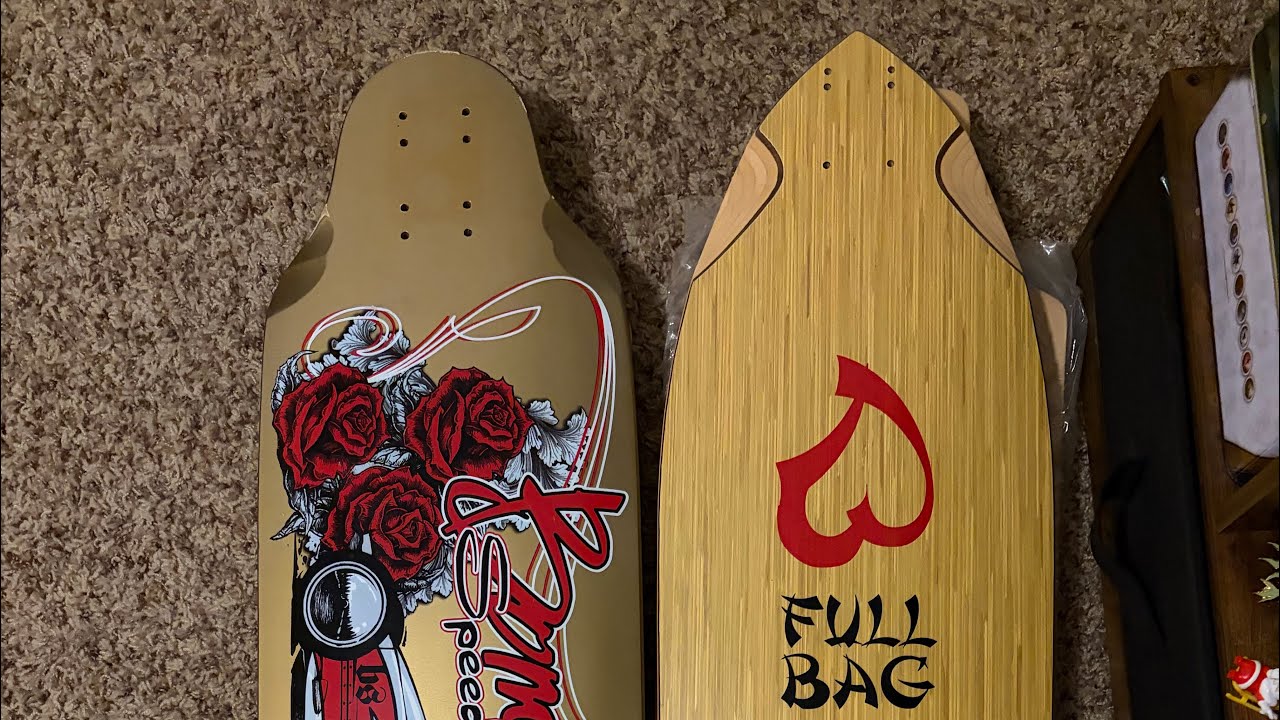 ASMR showing my longboard decks 