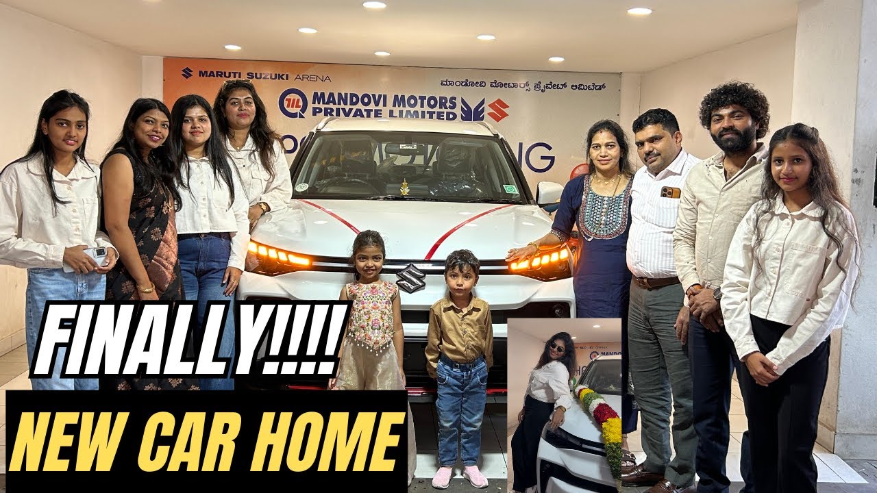 Finally !!!!! 🎉 New Car ಹೆಂಗ್ ಇದೆ ನೋಡಿ 🫶🚘| Welcome home | Celebration | Family 