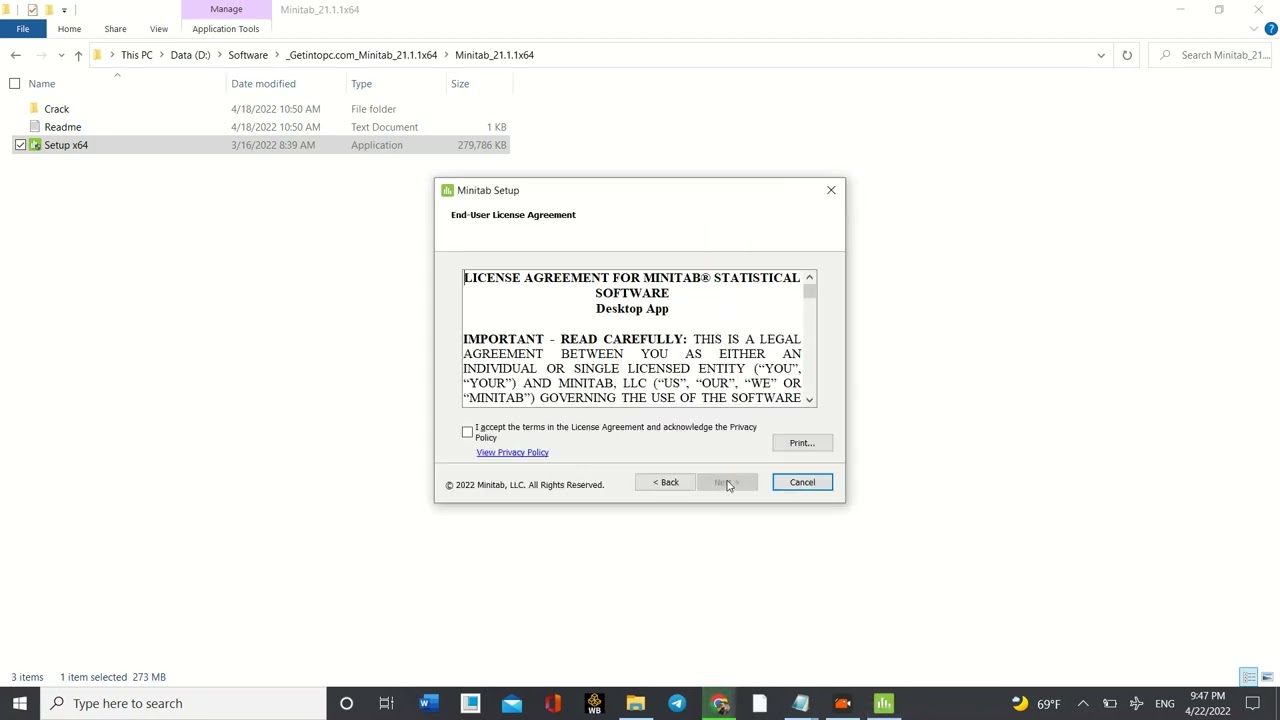 How to install Minitab 2022