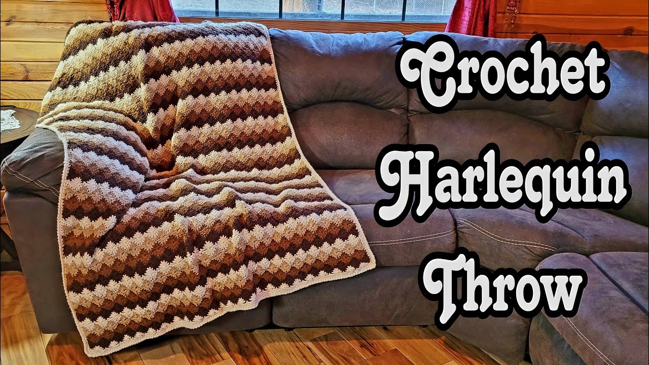Learn How To Crochet Blanket Tutorial / Harlequin Stitch Throw