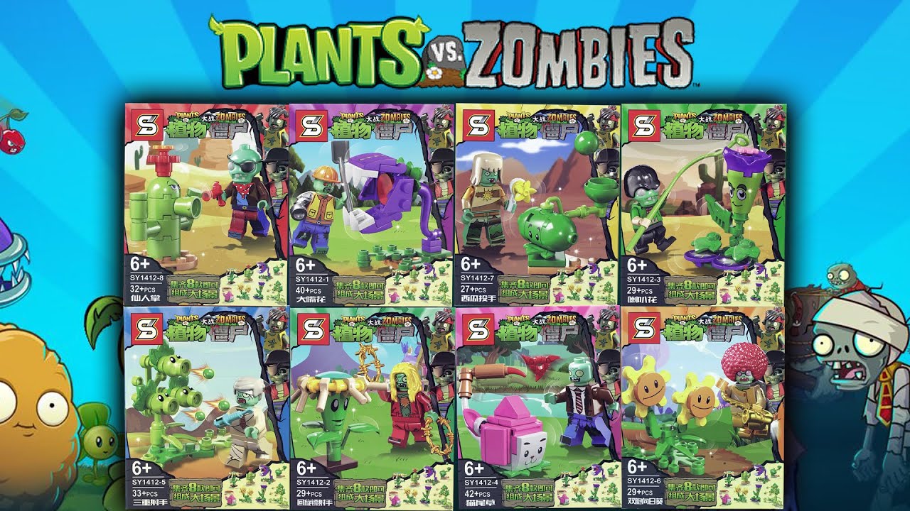 Lego Plants vs. Zombies: 8 Boxes PVZ Brick Sets Unbox & Build | Unofficial Lego