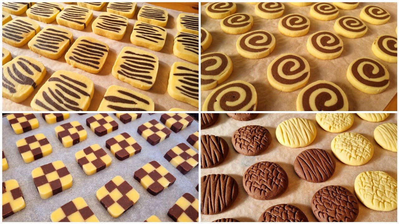 4 Best Cookies Recipe | These Cookies will Melt in Mouth | Marble Butter Cookies | patterned cookies