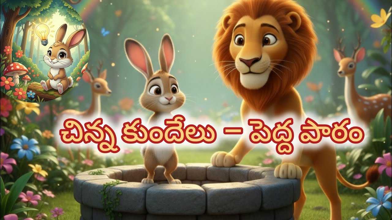 చిన్న కుందేలు – పెద్ద పాఠం! | Smart Rabbit & Lion Story in Telugu