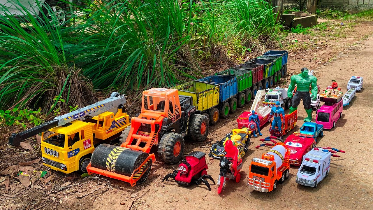 Wadidaw truk oleng bongkar mobil mobilan, mobil balap, excavator, ambulanve , kereta api, beko keruk