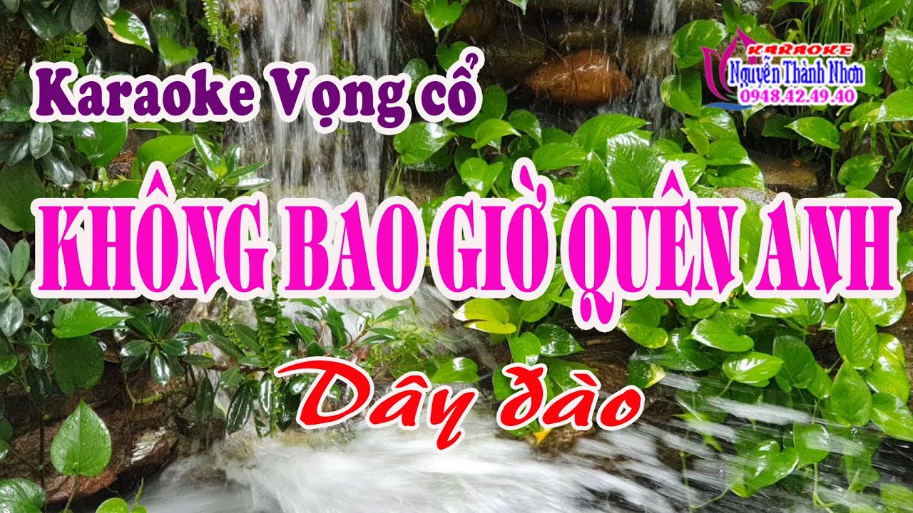 Karaoke tân cổ KHÔNG BAO GIỜ QUÊN ANH - DÂY ĐÀO [ Rất hay ]