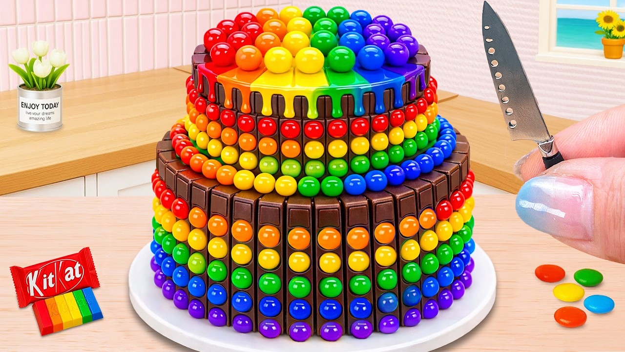 Vibrant Rainbow Pop It Cake 🌈 So Satisfying Miniature Rainbow Cake Decoration 🤩 The Cake Corner