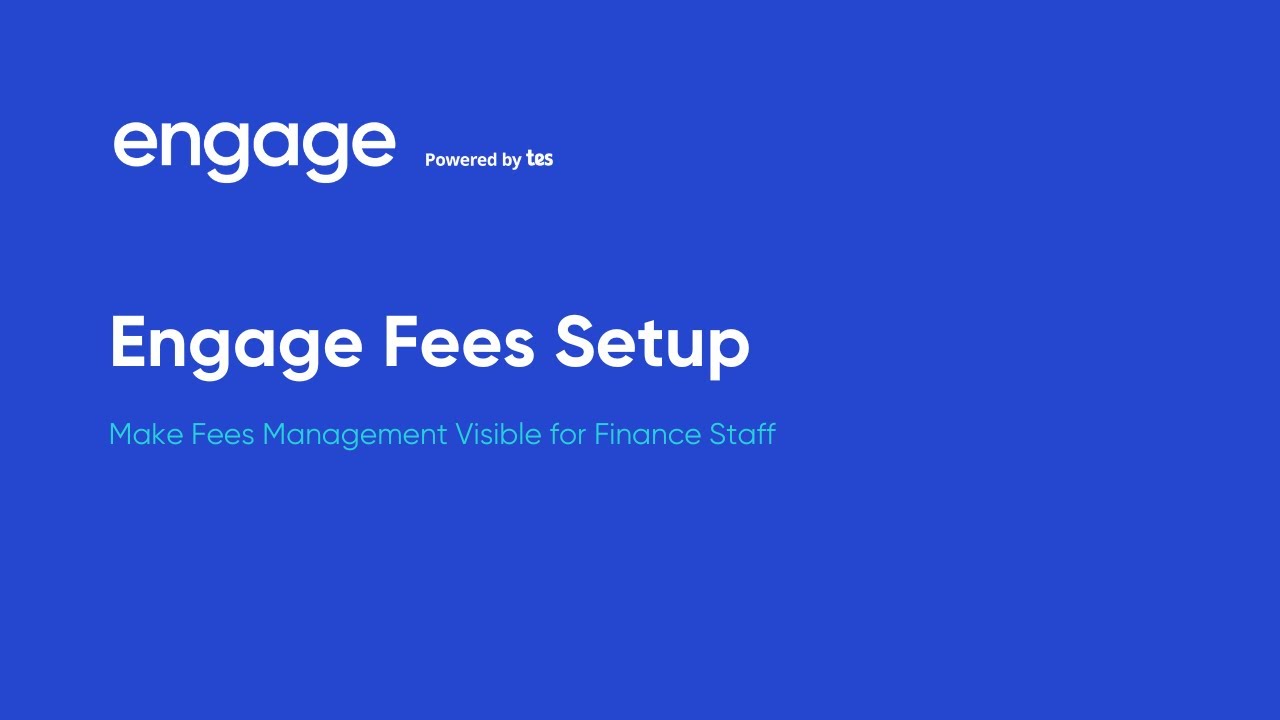 Engage - Fees Setup