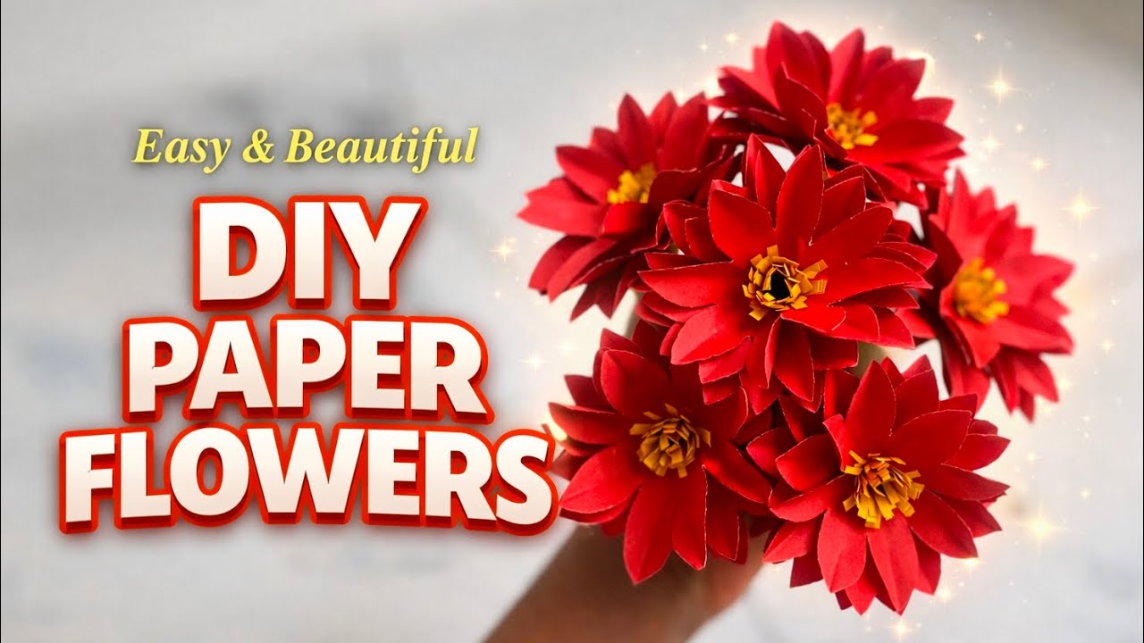 Easy paper flower making for Beginners🌷(Full tutorial)#diy 