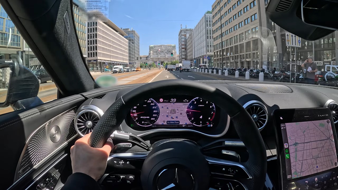 Milan Italy: Busy City Drive in Mercedes SL63 | 4K ASMR POV Scenic Drive