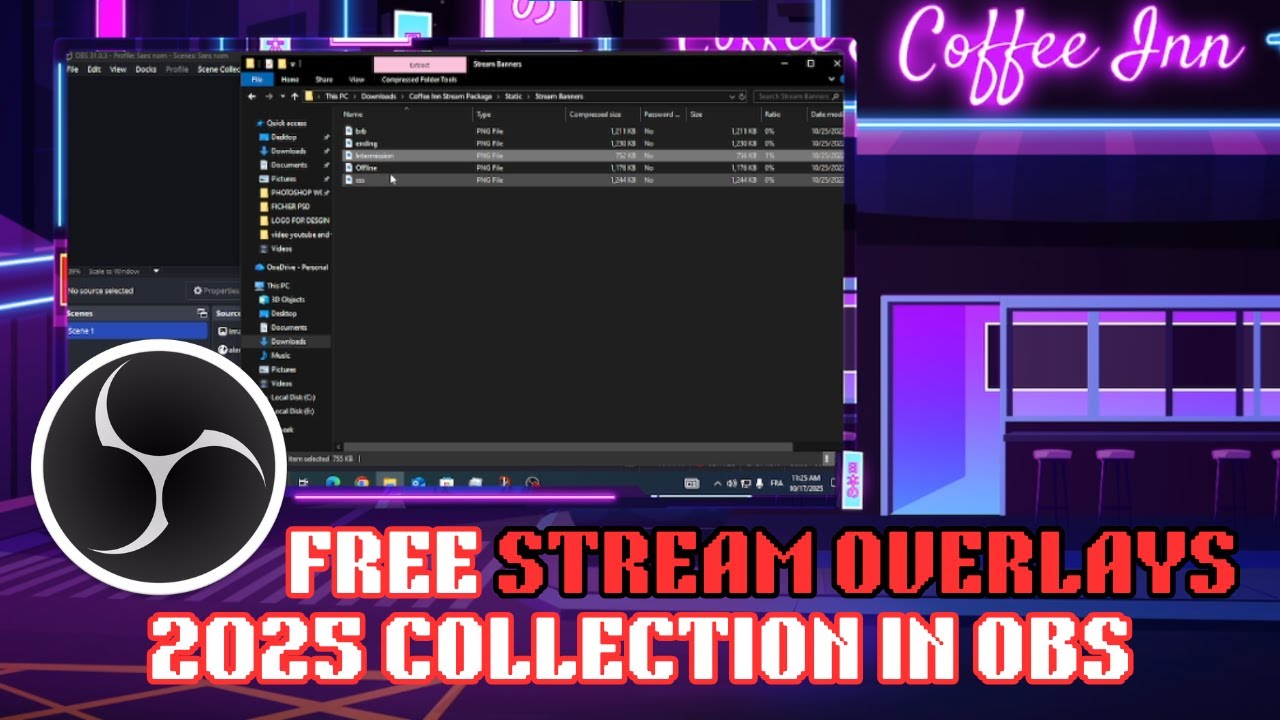 HOW TO ADD FREE STREAM OVERLAYS 2025 COLLECTION IN OBS STUDIO (Step-by-Step Guide )