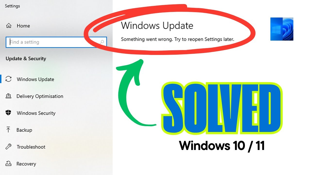 Fix Windows Update Error: Something Went Wrong, Try to Reopen Settings Later (Windows 10/11)