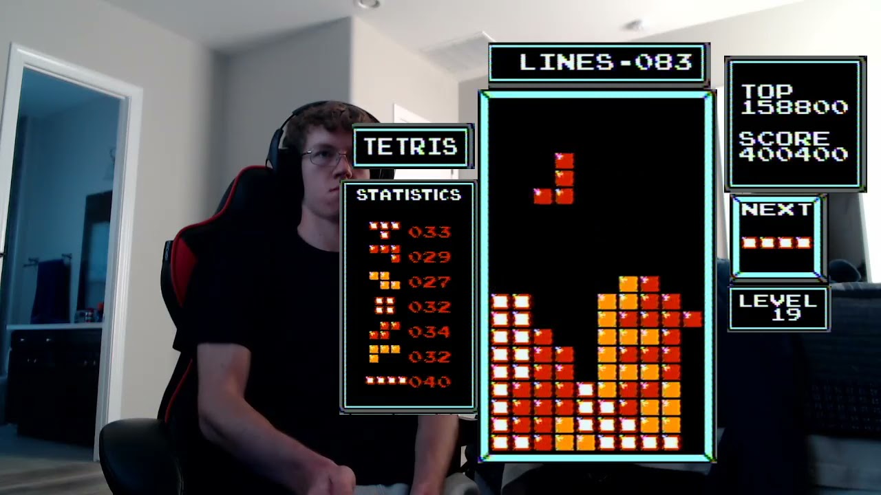 NES Tetris: First Rolling 1.2 (19 start)