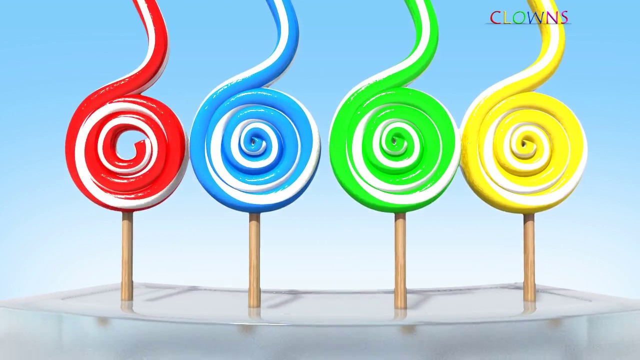 Learning Colors with 3D Lollipop for Kids Children Toddlers - Colours for Kids to Learn