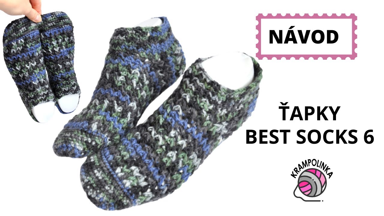 🧦 Háčkované domácí ponožky / ťapky – jednoduchý návod pro začátečníky