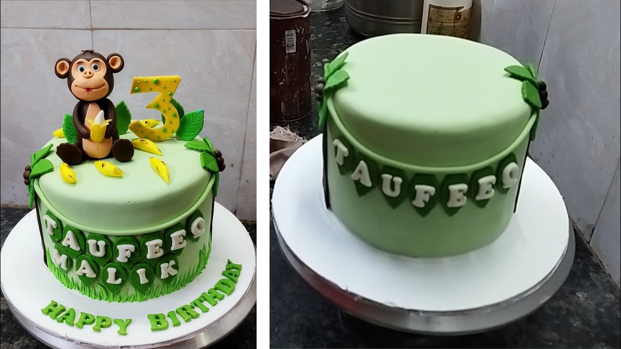 Fondant Animal Cake Recipe |Monkey Cake Design |Monkey Decorating For Birthday Cake