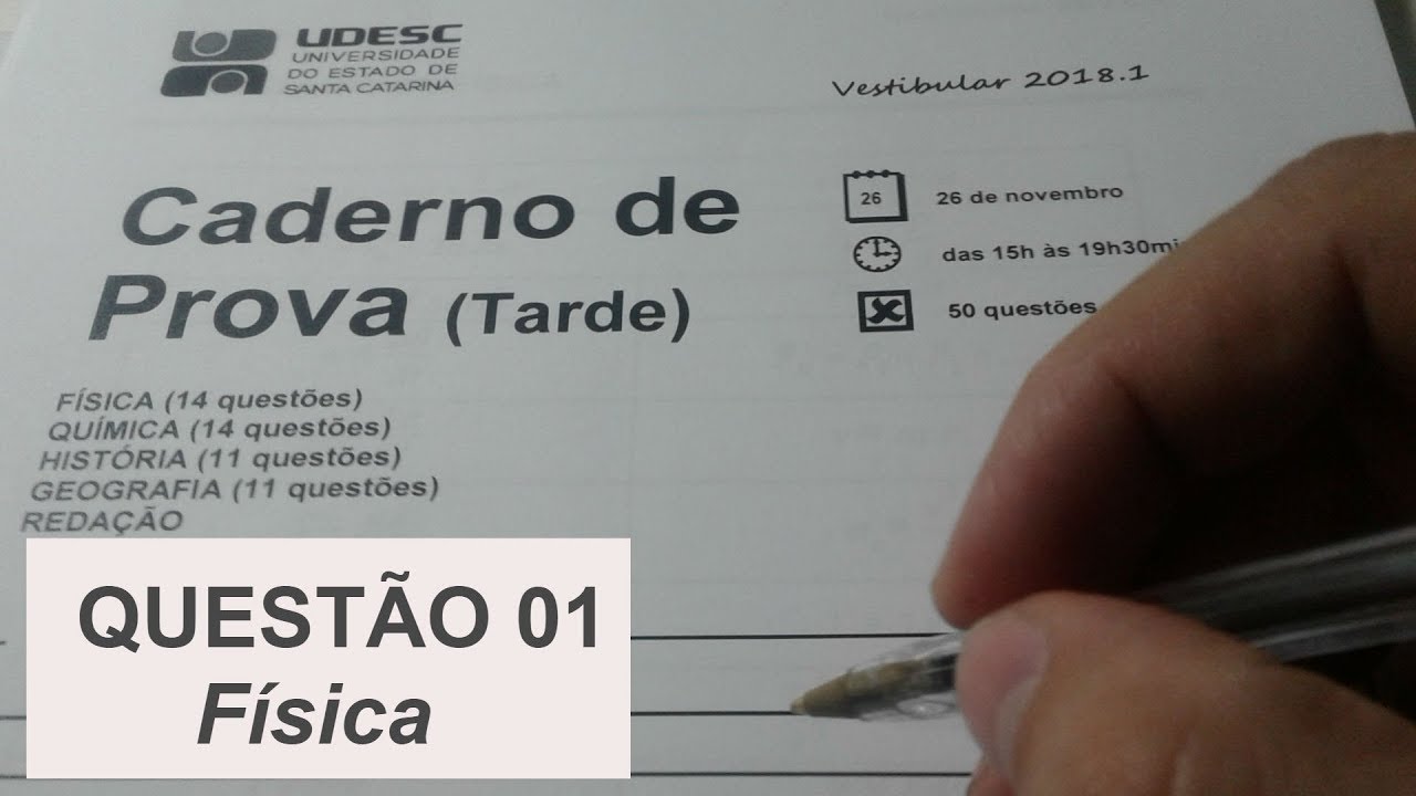 Resolução Vestibular UDESC 2018/1 - Questão 01 - Física
