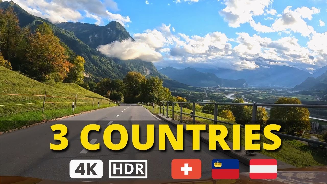 😍 Driving Through SWITZERLAND from Triesenberg LIECHTENSTEIN to Lustenau AUSTRIA (4K 60 fps UHD) 🙏