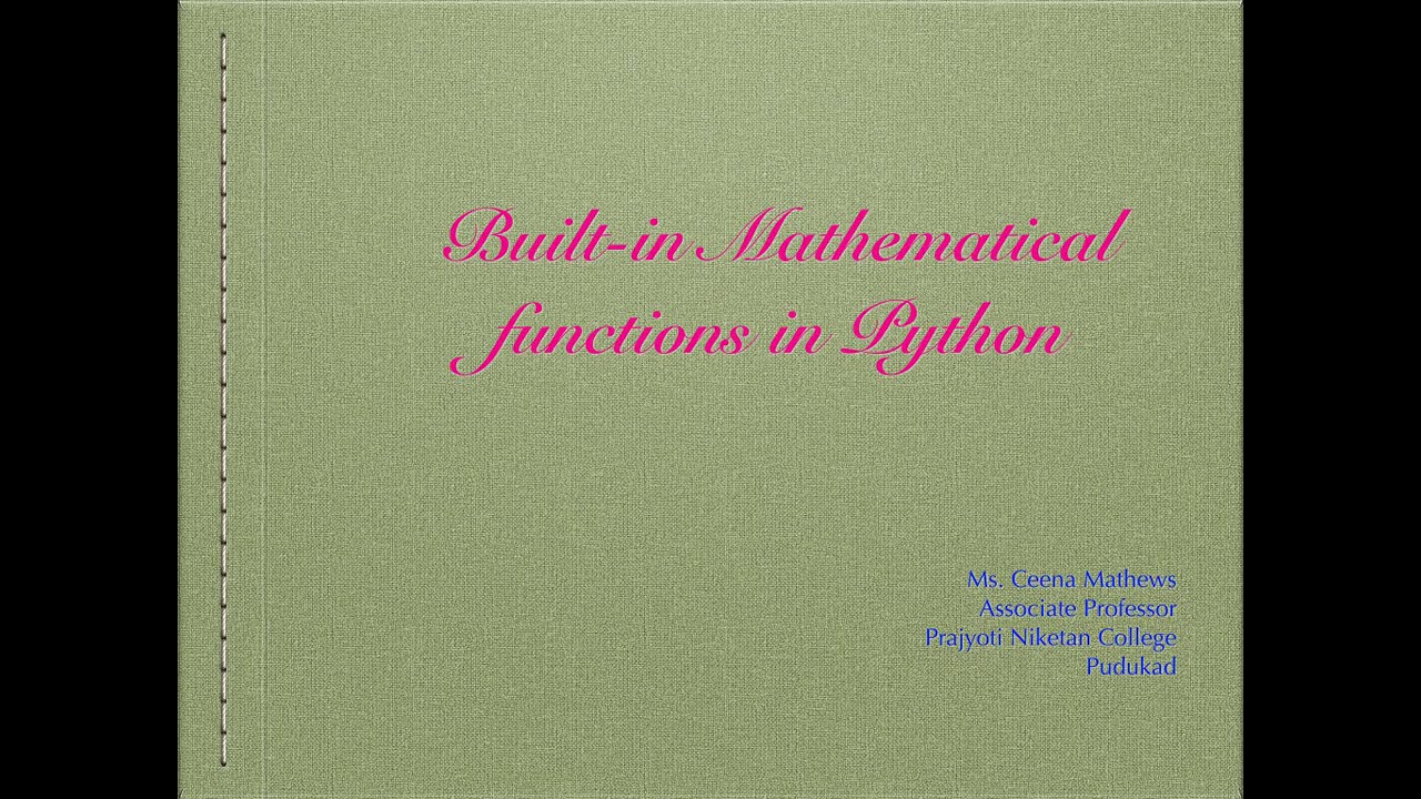 Mathematical Functions in Python