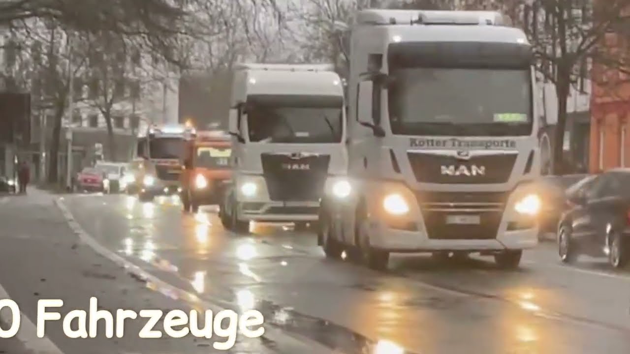 LKW & Schlepper-Korso Osnabr&uuml;ck, 23.12.23 - 750 Fahrzeuge Spediteure & Bauern - A68 u. Innenstadt