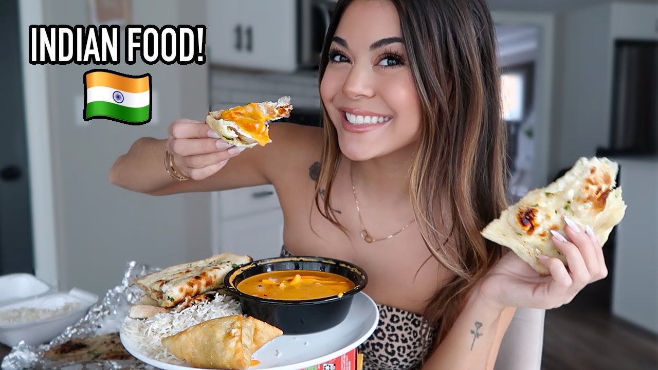 Индийская кухня Мукбанг! Наан с курицей в масле и чесноком