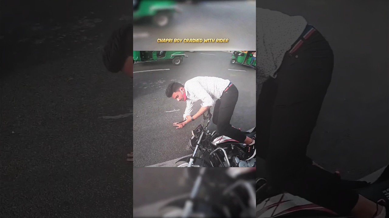 Chapri boy using Phone and crashed with Rider | Traffic Police caught him #shortvideo