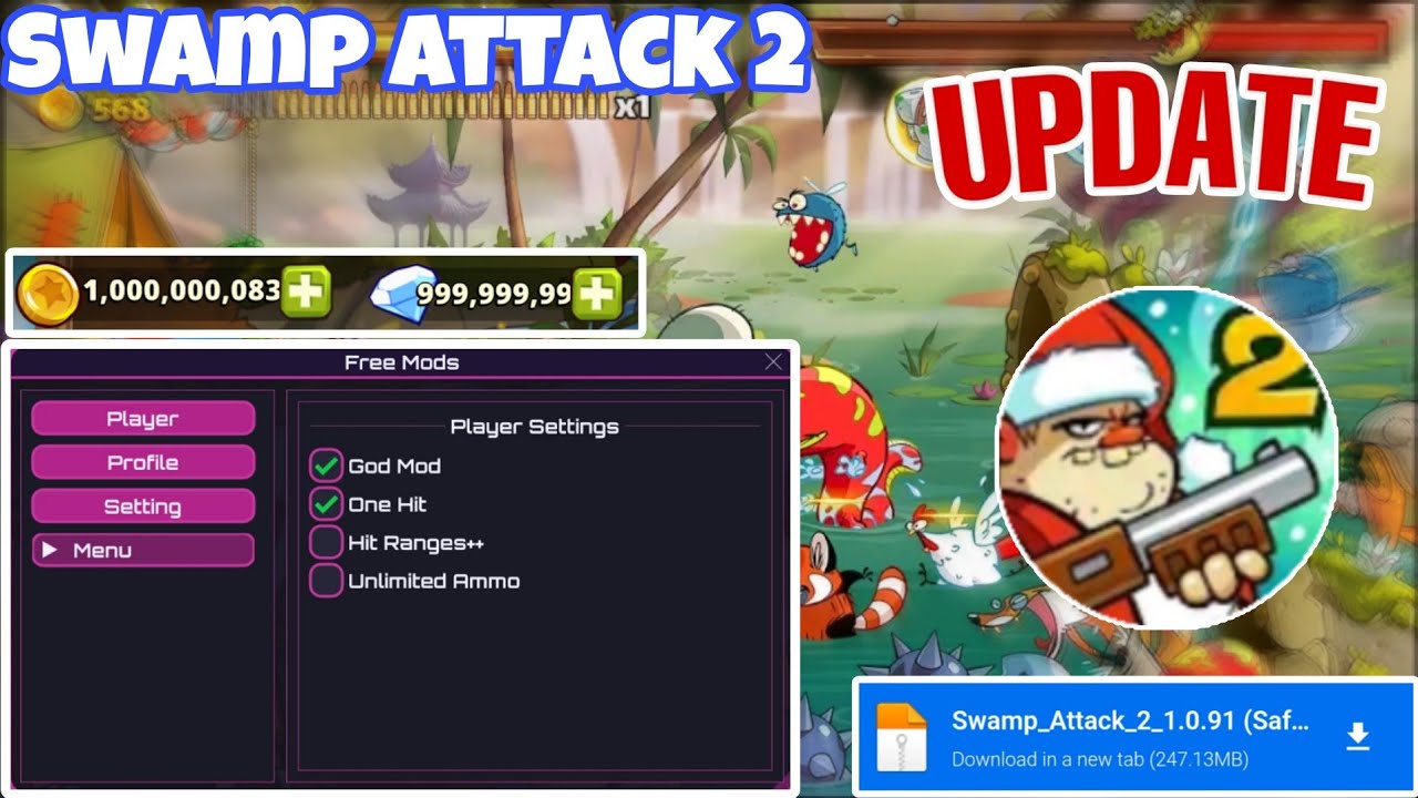 Swamp Attack 2 Mod Menu v1.0.91 | Swamp Attack 2 Mod Apk v1.0.91 | Gameplay