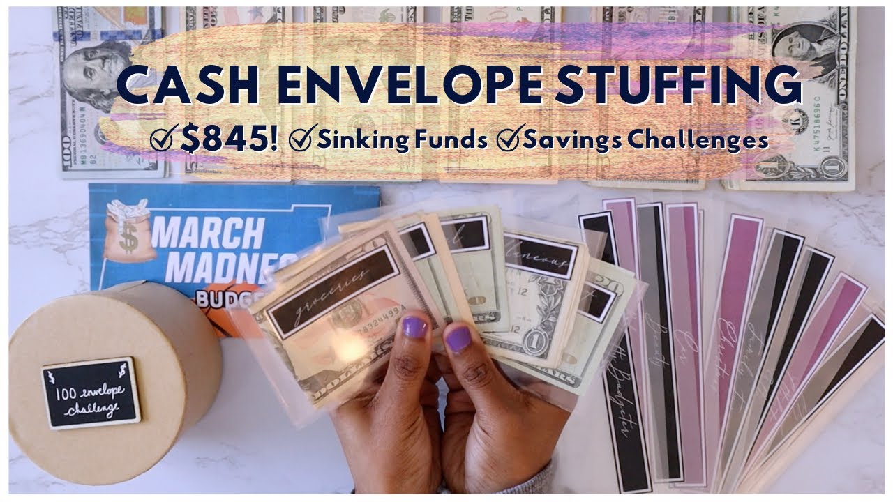CASH ENVELOPE STUFFING | $845 | New SINKING FUNDS SYSTEM | Savings Challenges | MARCH Paycheck #1